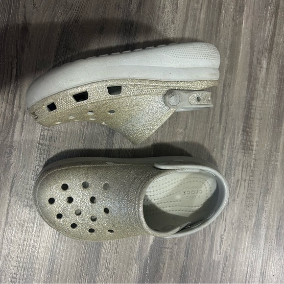 Crocs Platform Silver Glitter Cutie Crush Clogs - Picture 4 of 7
